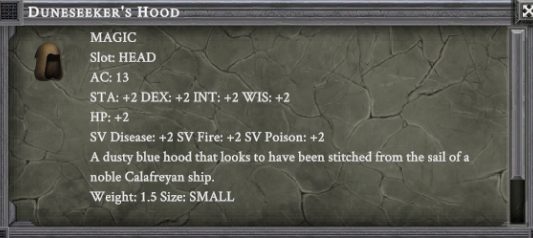 DUNESEEKER'S HOOD item card
